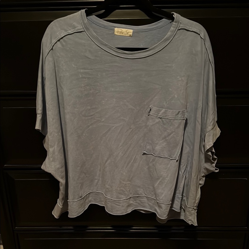 Light blue Oversized T-Shirt with Pocket